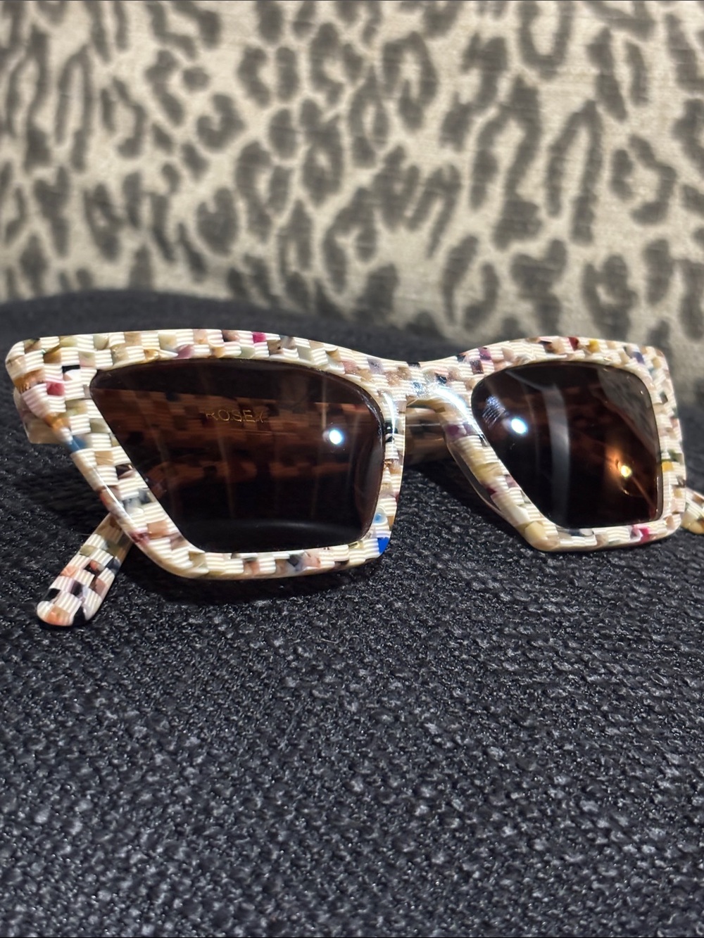 I-SEA X Anthropologie Rosey sunnies multicolored square frame vintage feel
